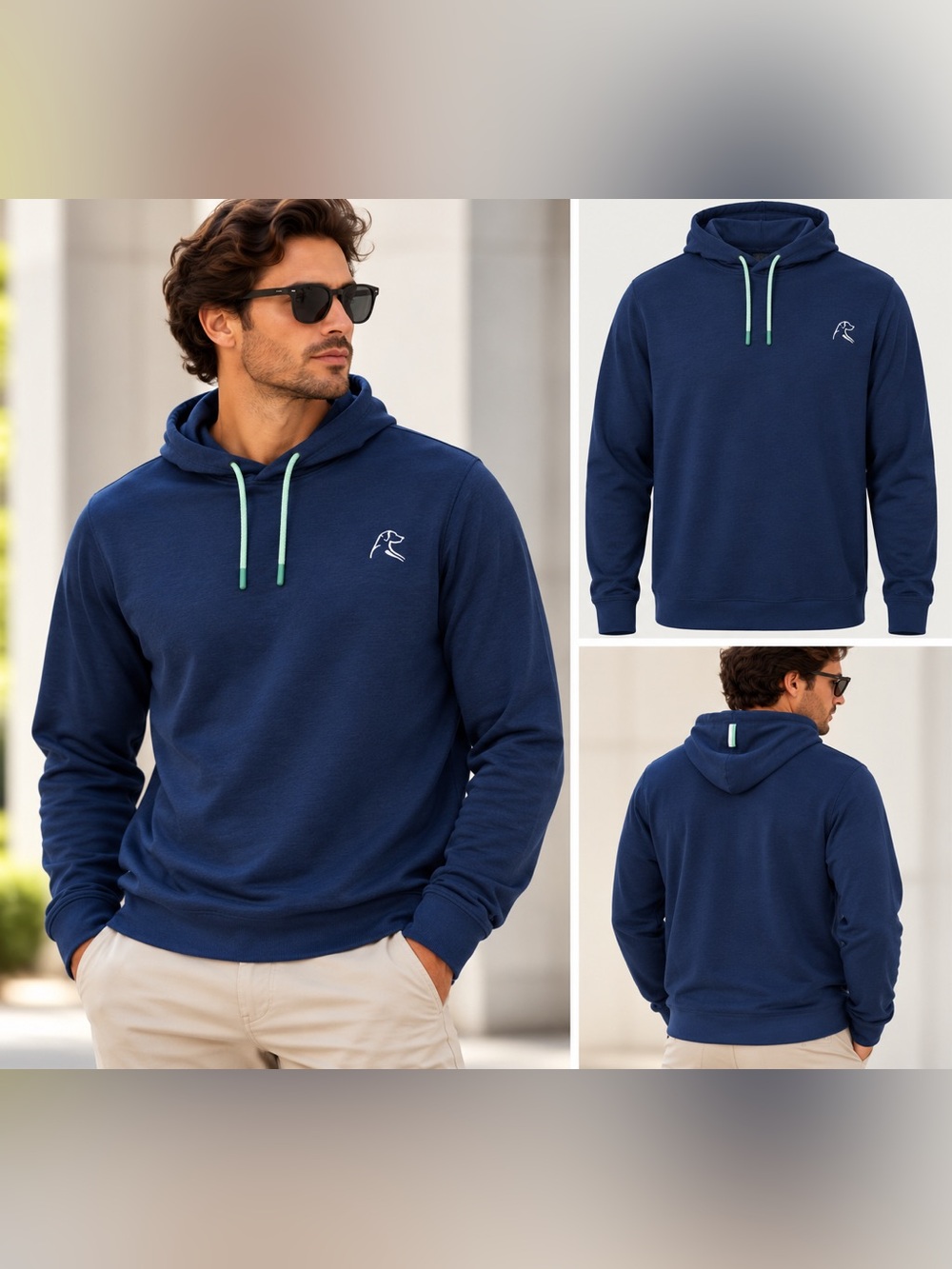 Rhoback Hesi Performance Hoodie Men’s XL Navy Blue Golf Athleisure Stretch